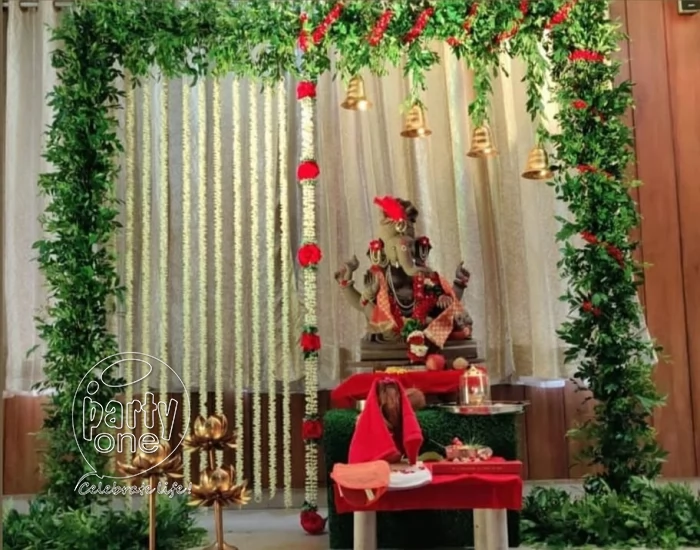 festival decorations Green Elegant Ganpati Decor